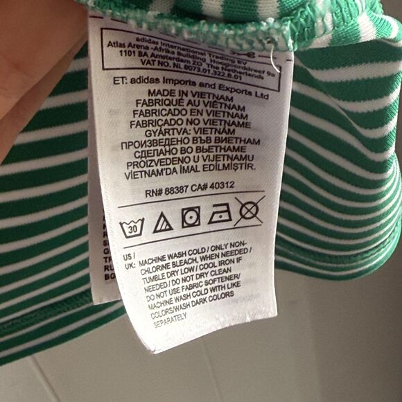 Pinehurst Adidas Polo Shirt Mens Small Green Stripe Golf Performance BC6587 - Picture 10 of 12